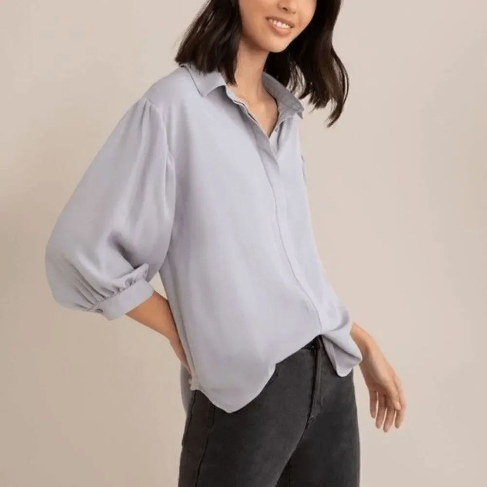 Modern Citizen Balloon Sleeve Silk Blouse